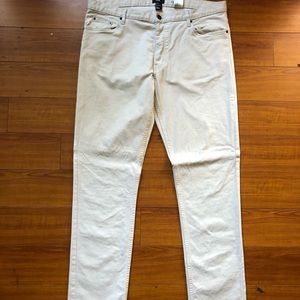 H & M Slim Fit Beige / White 36 x 36 Pants